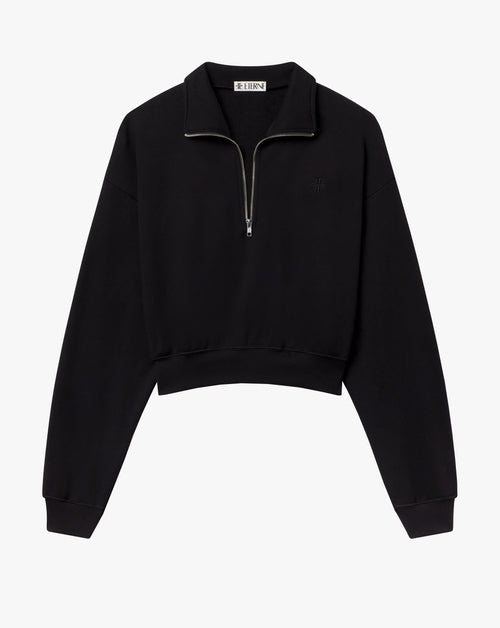 Cropped Half Zip Sweatshirt