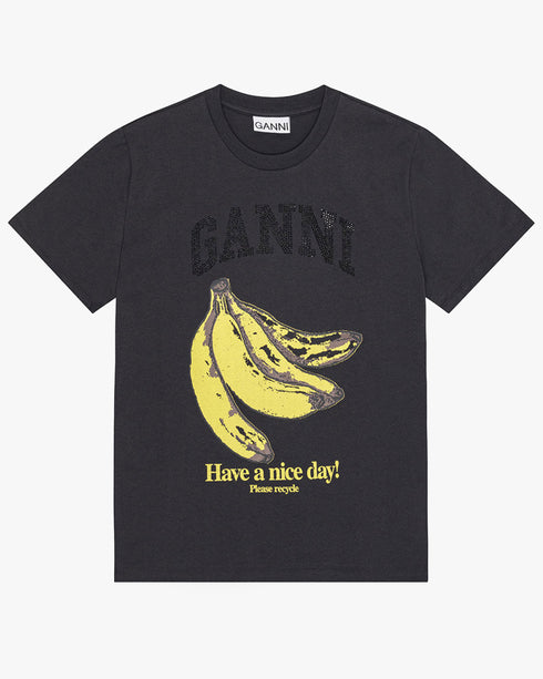 Banana Rhinestone Logo Relaxed T-Shirt