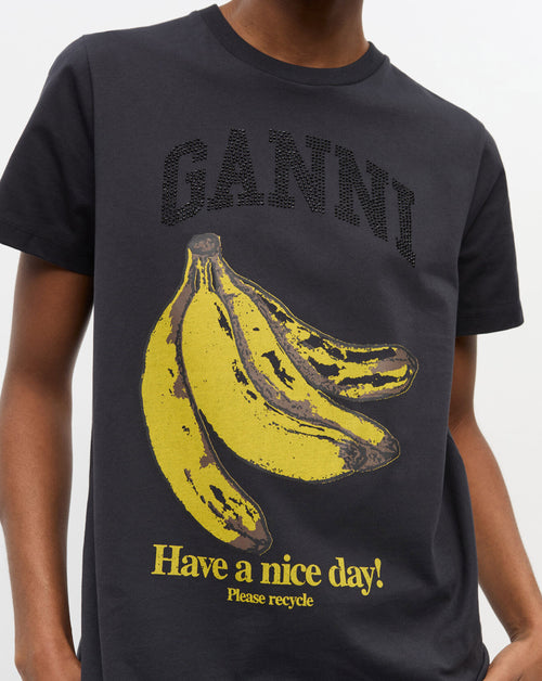 Banana Rhinestone Logo Relaxed T-Shirt