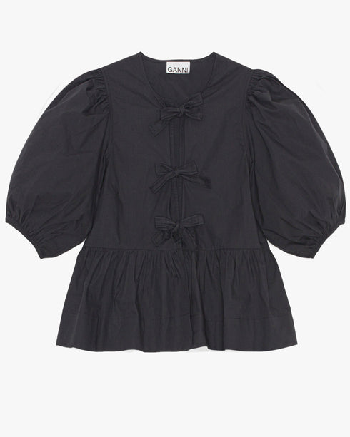 Cotton Poplin Peplum Blouse