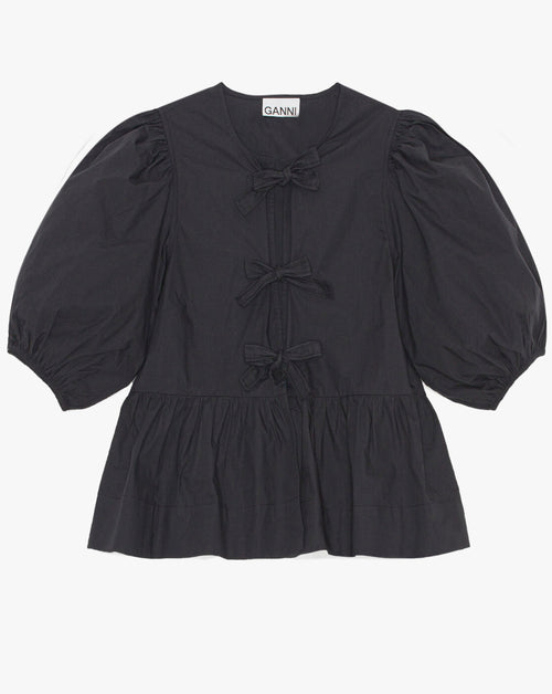 Cotton Poplin Peplum Blouse