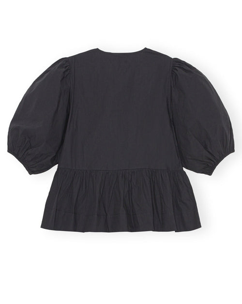 Cotton Poplin Peplum Blouse