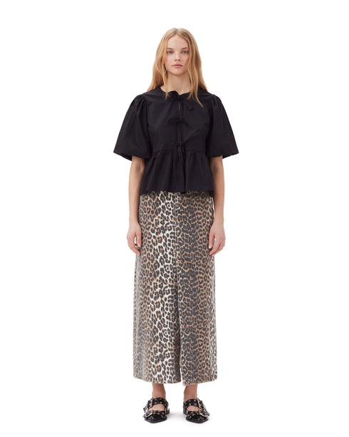 Cotton Poplin Peplum Blouse