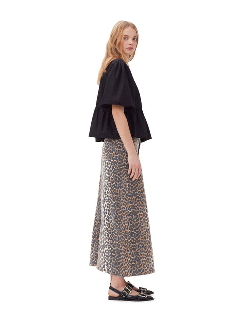 Cotton Poplin Peplum Blouse