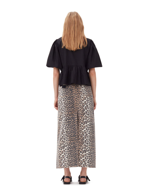 Cotton Poplin Peplum Blouse