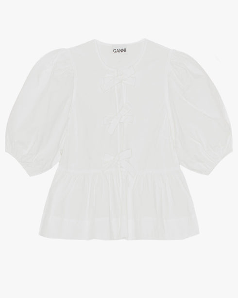 Cotton Poplin Peplum Blouse