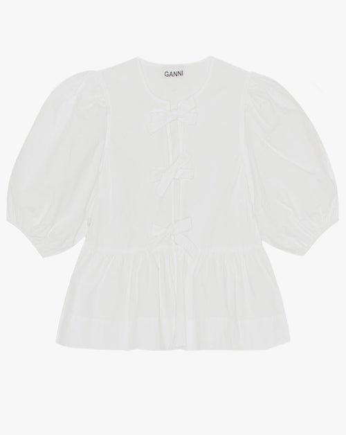 Cotton Poplin Peplum Blouse