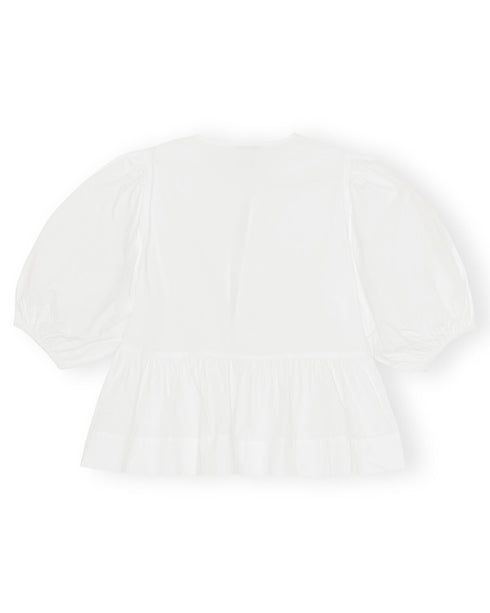 Cotton Poplin Peplum Blouse