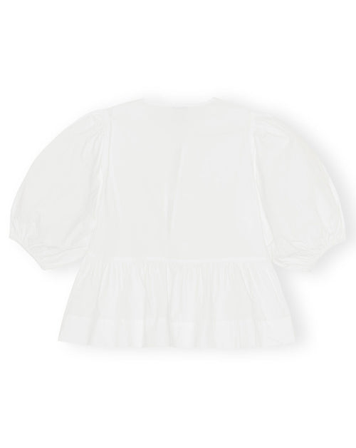 Cotton Poplin Peplum Blouse