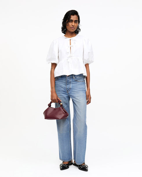 Cotton Poplin Peplum Blouse