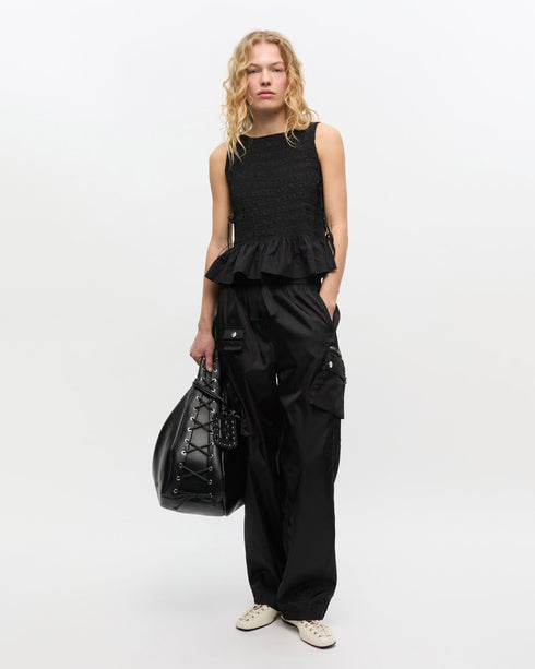 Cotton Poplin Smock Tie String Top