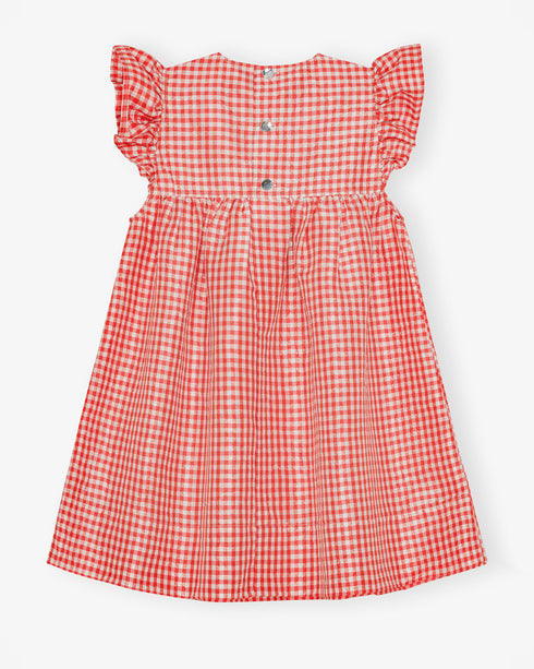 Crinked Taffeta Check Dress