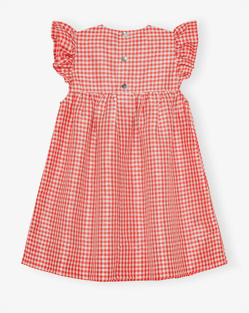 Crinked Taffeta Check Dress