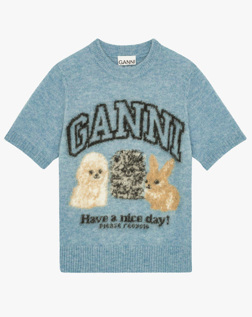Fine Brushed Alpaca Puppies SS Sweater