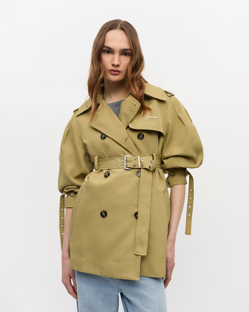 Heavy Twill Midi Trench Coat