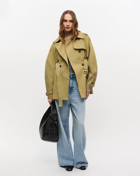 Heavy Twill Midi Trench Coat