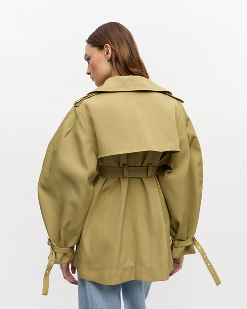 Heavy Twill Midi Trench Coat