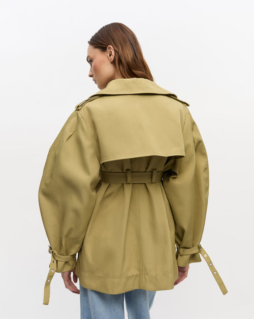Heavy Twill Midi Trench Coat