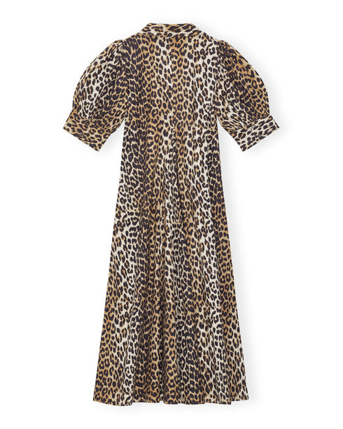 Printed Cotton Poplin V-Neck Dress