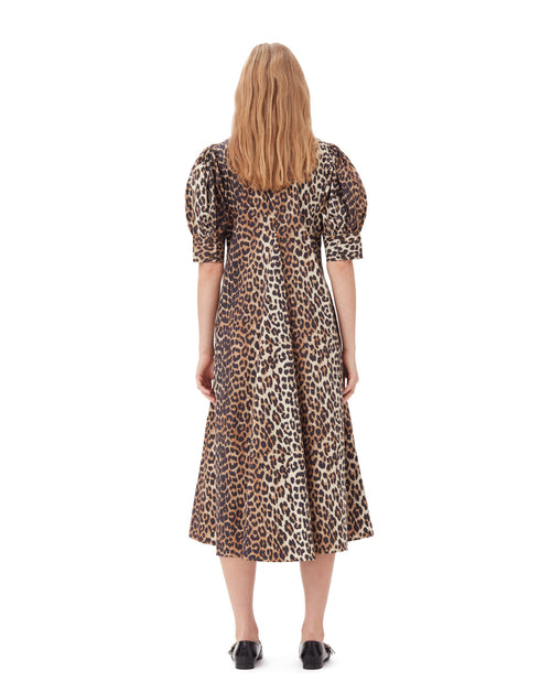 Printed Cotton Poplin V-Neck Dress