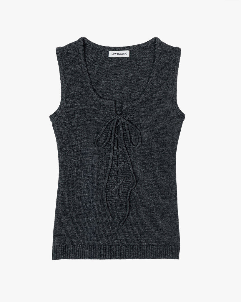 L’Appartement COTTON WOOL KNIT VEST Waistcoat in Wool GREY Man NMMC1512460CQT48B800 | Fay