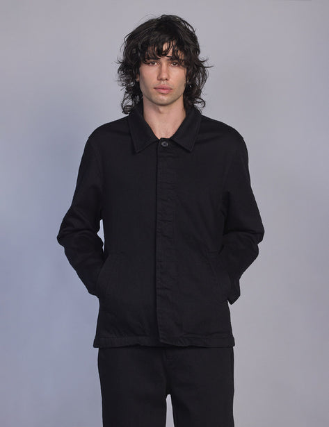 Denim Fly Front Coach Jacket