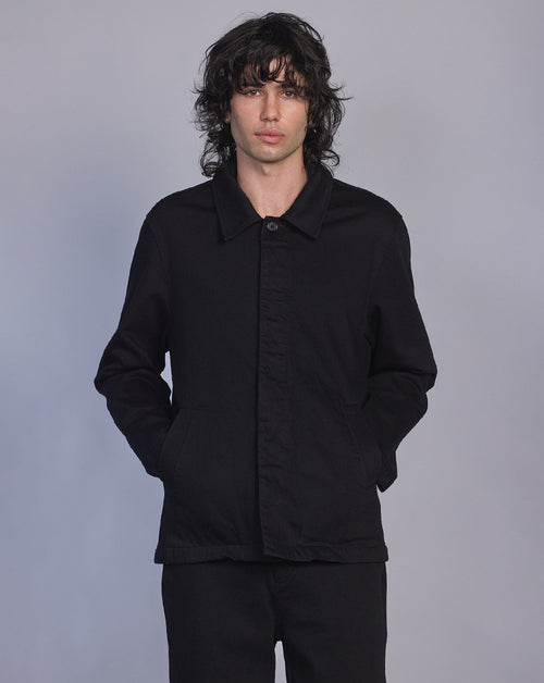 Denim Fly Front Coach Jacket