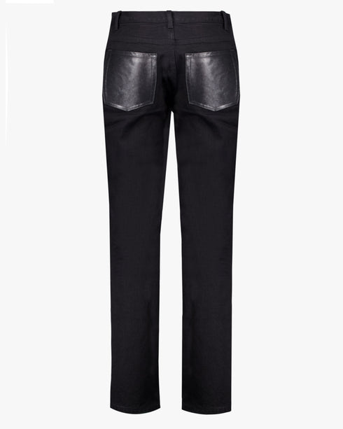 Slim Fit Stretch with Leather Pockets