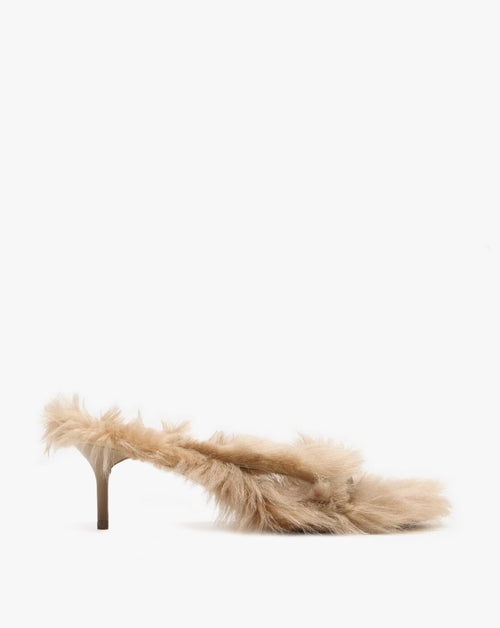 Furry Kitten Heel Sandals