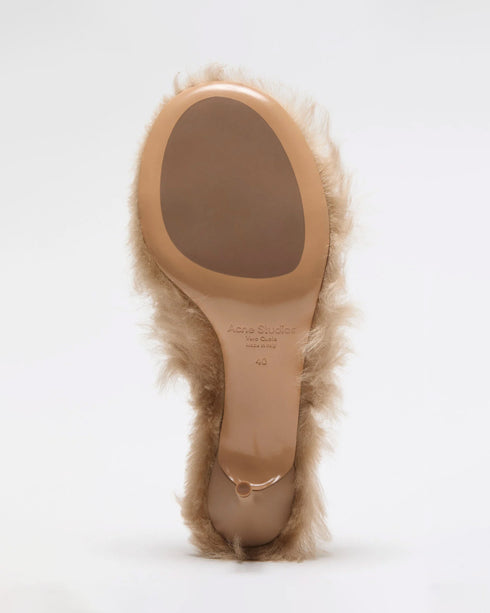 Furry Kitten Heel Sandals