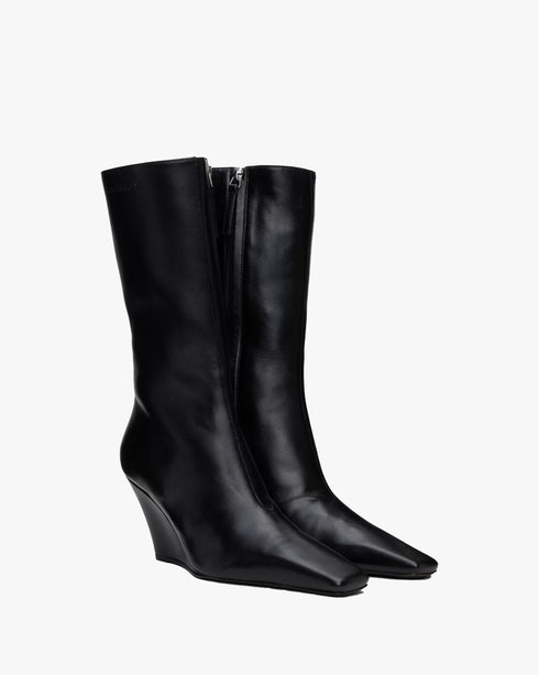 Leather Wedge Boot