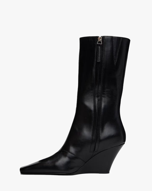 Leather Wedge Boot