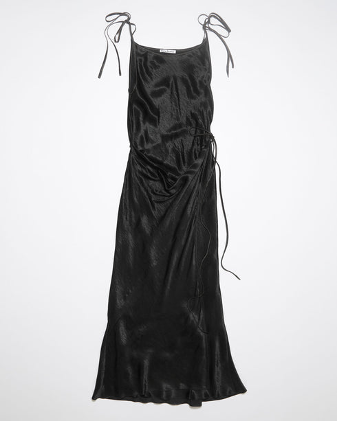Textured Satin Wrap Dress