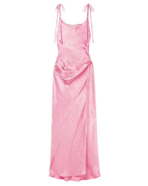 Textured Satin Wrap Dress
