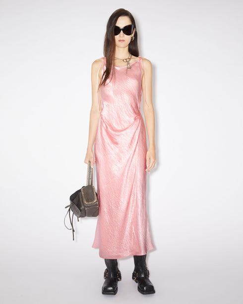 Textured Satin Wrap Dress