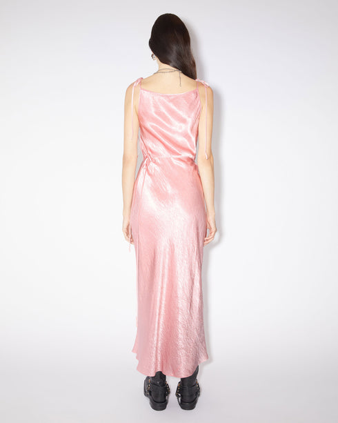 Textured Satin Wrap Dress