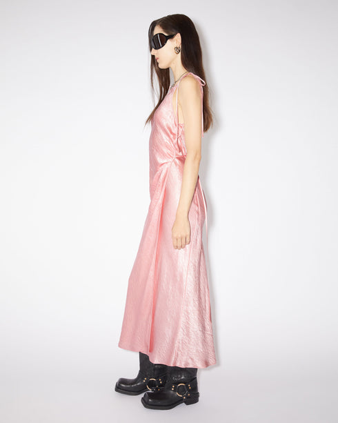 Textured Satin Wrap Dress