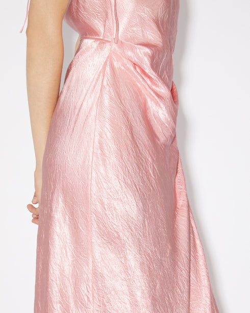 Textured Satin Wrap Dress