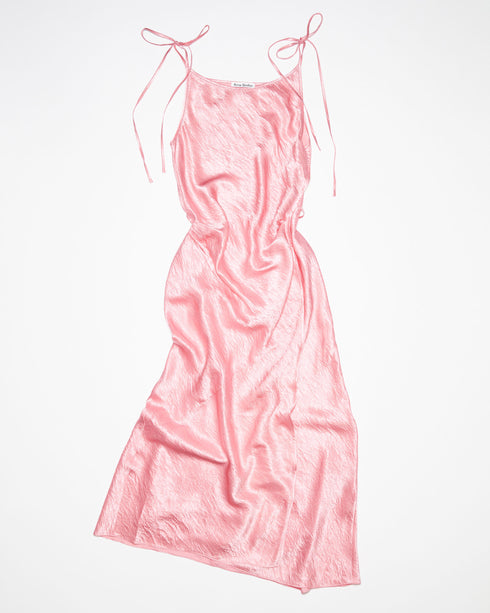Textured Satin Wrap Dress