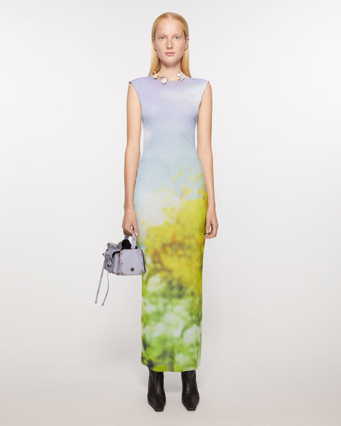 Blurry Landscape Printed Dress