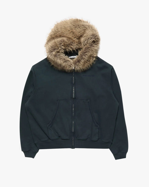 Faux Fur Zip Hoodie