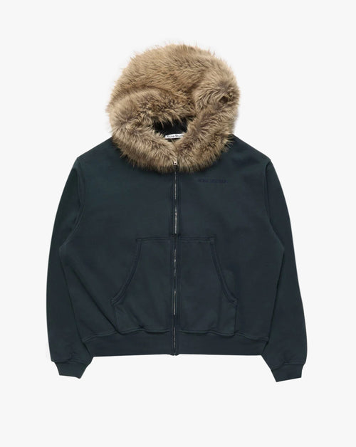 Faux Fur Zip Hoodie