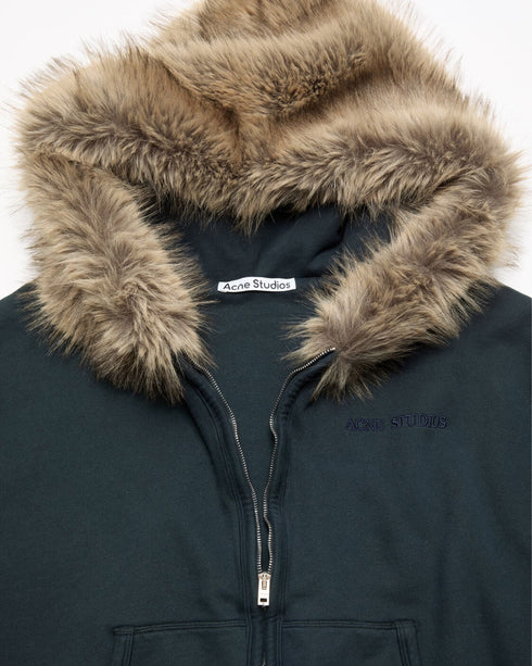 Faux Fur Zip Hoodie
