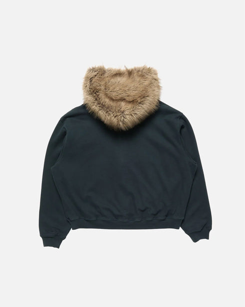 Faux Fur Zip Hoodie