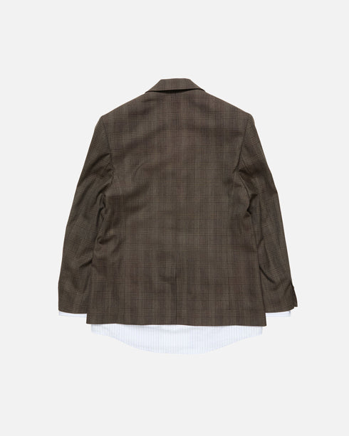 Layered Wool Plaid Jacket