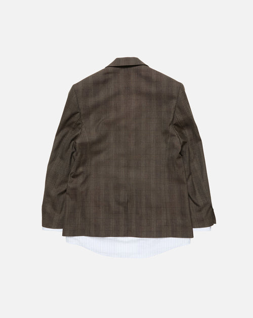 Layered Wool Plaid Jacket