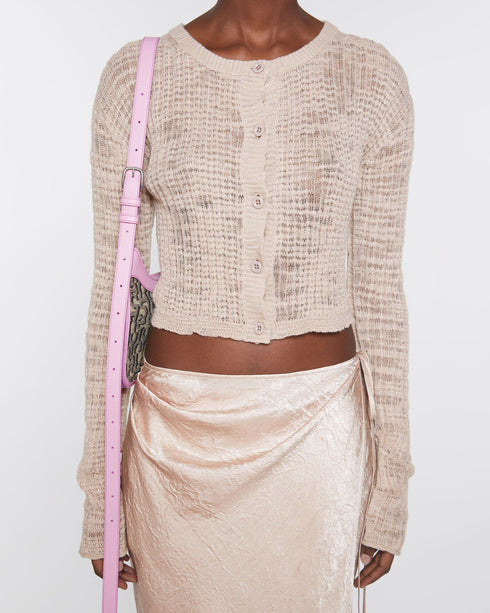 Cropped Rib Cardigan