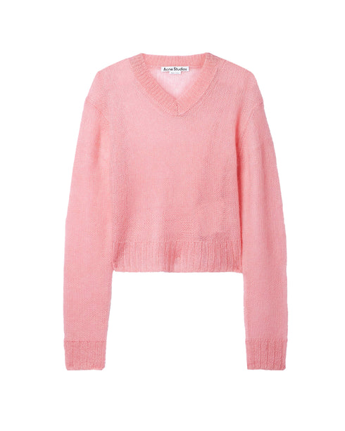 Double Mohair V-Neck Sweater
