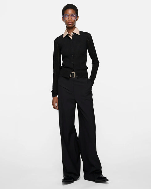 Wool Ribbed Cardigan