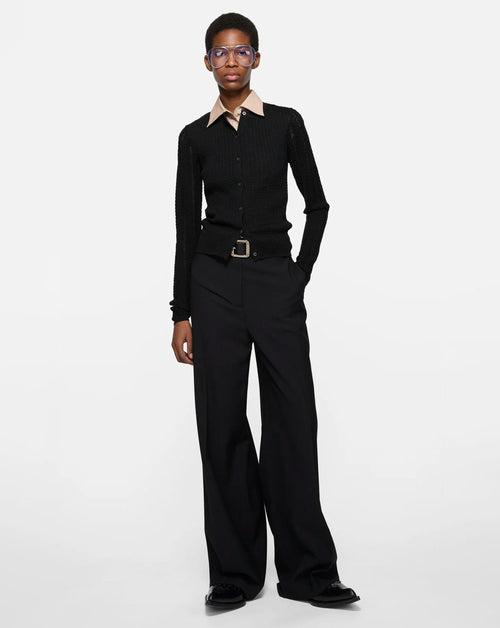 Wool Ribbed Cardigan